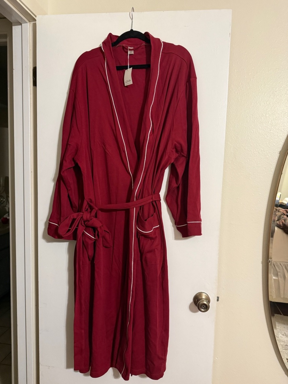 Men’s dark red robe
